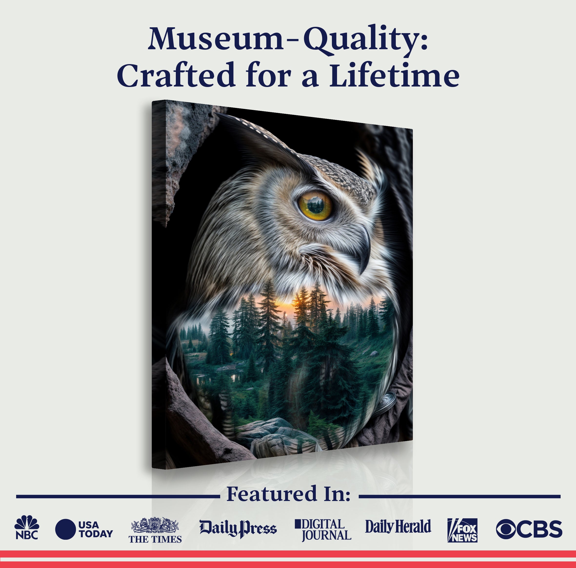 Owl Double Exposure Wall Art