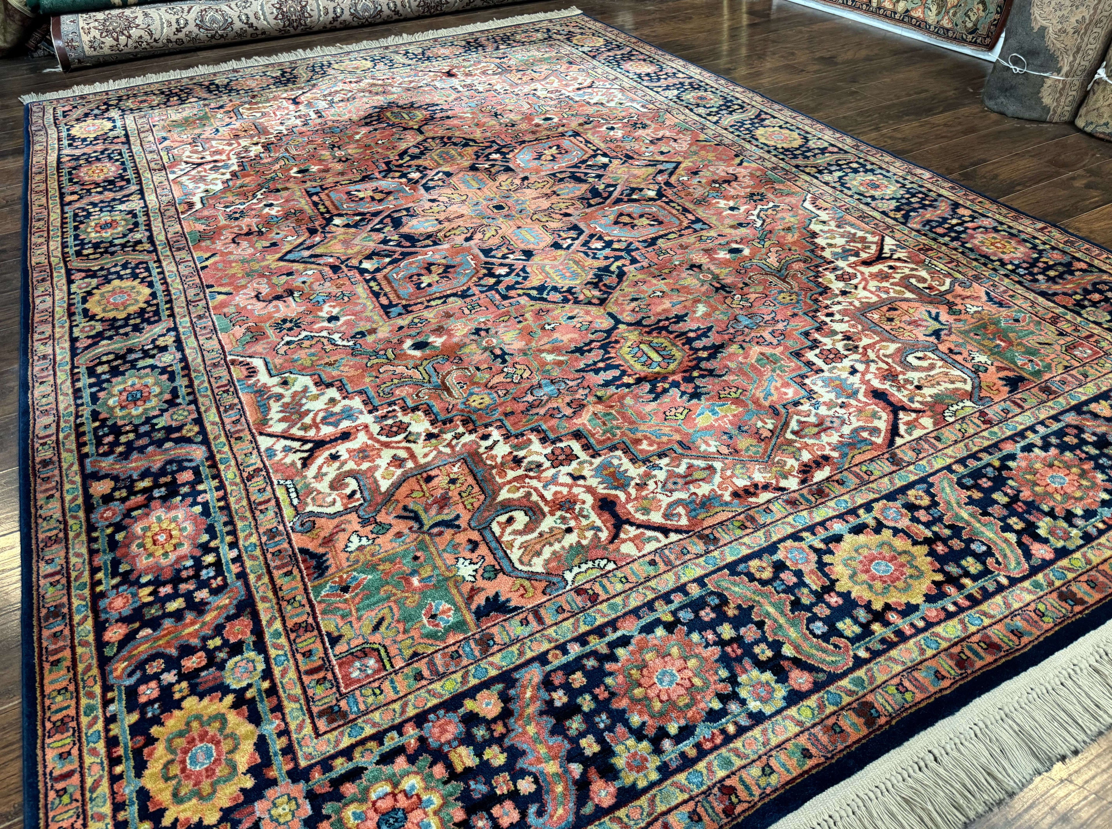 8.8 x 12 Karastan Heriz Rug #726, Vintage Wool Discontinued Carpet, Original 700 Series