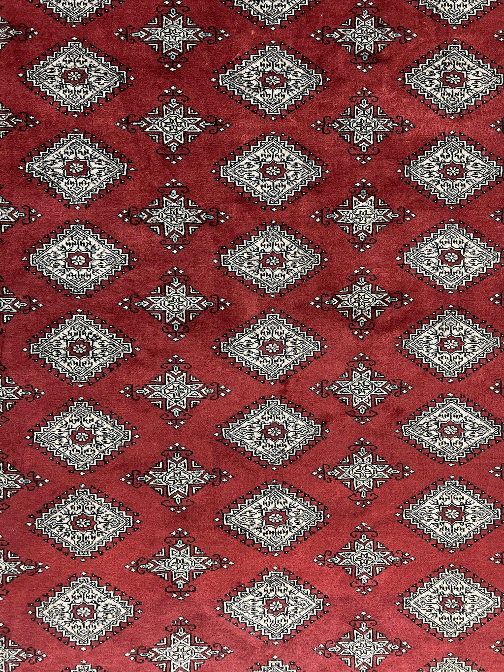 Pakistani Bokhara Rug 6x8, Fine Turkoman Carpet, Wool Handmade Vintage, Red, 6 x 8 Medium Sized Rug, Turkmen Rug