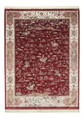 Turkish Silk Rug 8x10, Red & Ivory, Hunting Design, Bamboo Silk, New