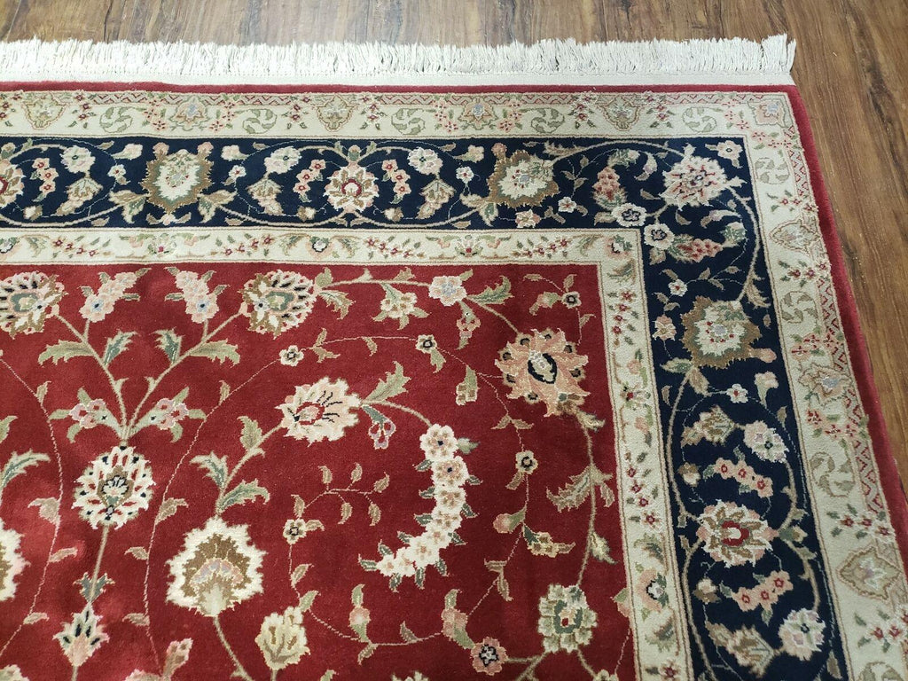 6' X 9' Vintage Fine Oriental Floral Handmade Wool Rug Vegetable Dyes Red Nice
