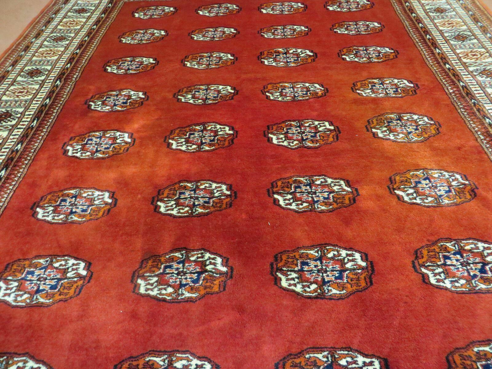 7' X 9' Vintage Handmade Bokhara Turkoman Pakistan Wool Rug Carpet Nice