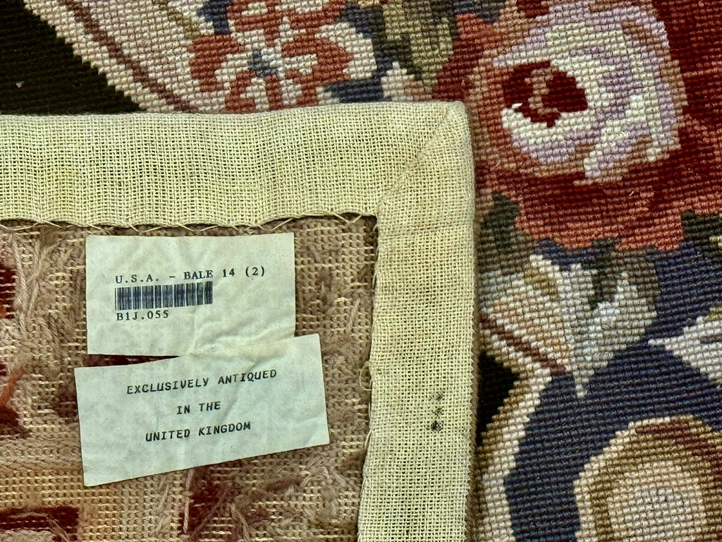 Wonderful Needlepoint Rug 10x14, Large Aubusson Carpet, Floral, Elegant, European Design