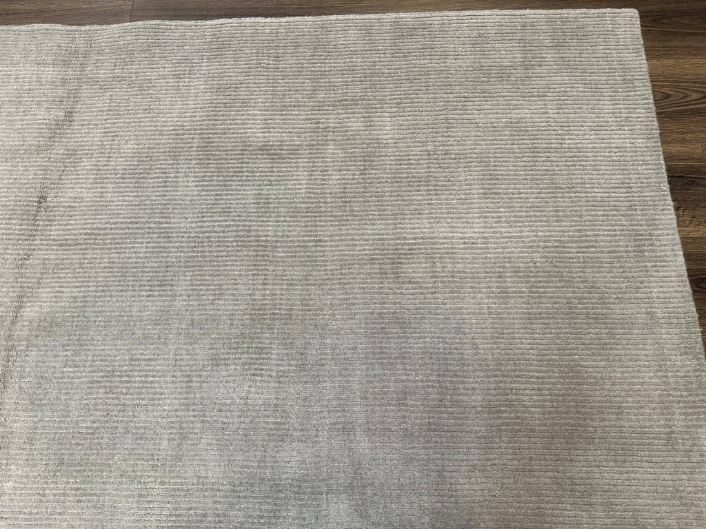 Tibetan Rug 8x10 Taupe Handmade Wool Modern Contemporary Carpet