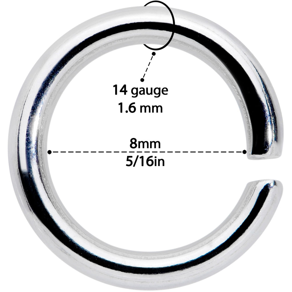 14G 5/16 Seamless Cartilage Ring Set of 12