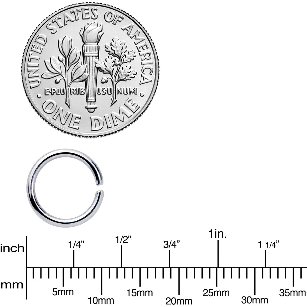 16G 5/16 Steel Blue Anodized Seamless Cartilage Ring Set of 12