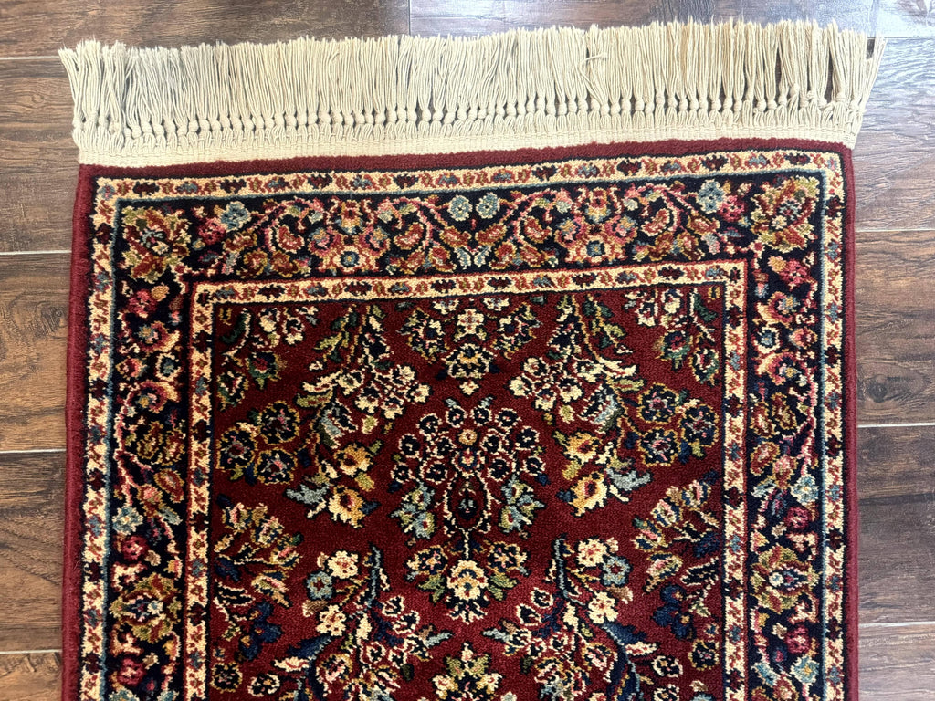 Small Karastan Rug 2.6 x 4 Red Sarouk #785, Karastan Wool Pile Rug, Original 700 Series, Discontinued Vintage Karastan Carpet