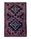 2'11" X 4'6" Vintage Handmade Tribal Wool Rug Balouchi Rug Afghan Rug Geometric