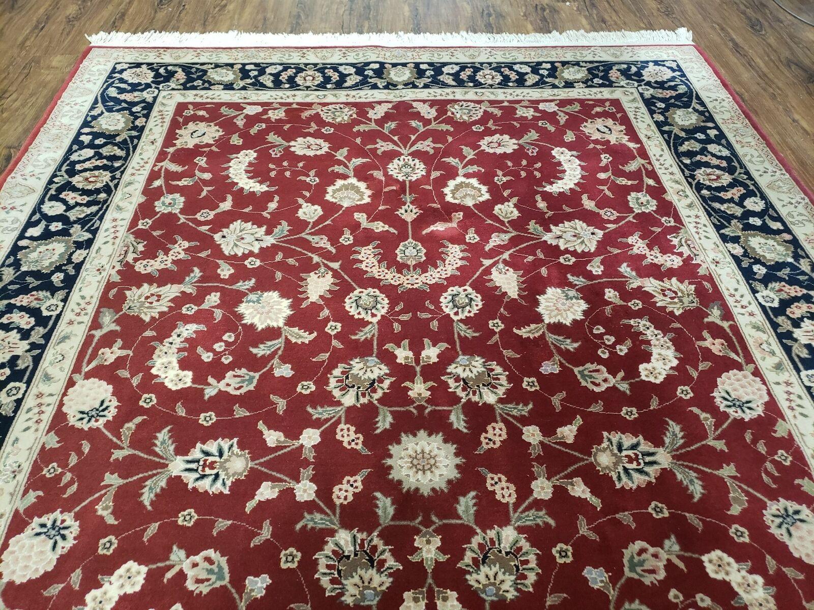 6' X 9' Vintage Fine Oriental Floral Handmade Wool Rug Vegetable Dyes Red Nice