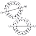 14G 7/8 Sexy Spider Web Halloween Nipple Shield Set