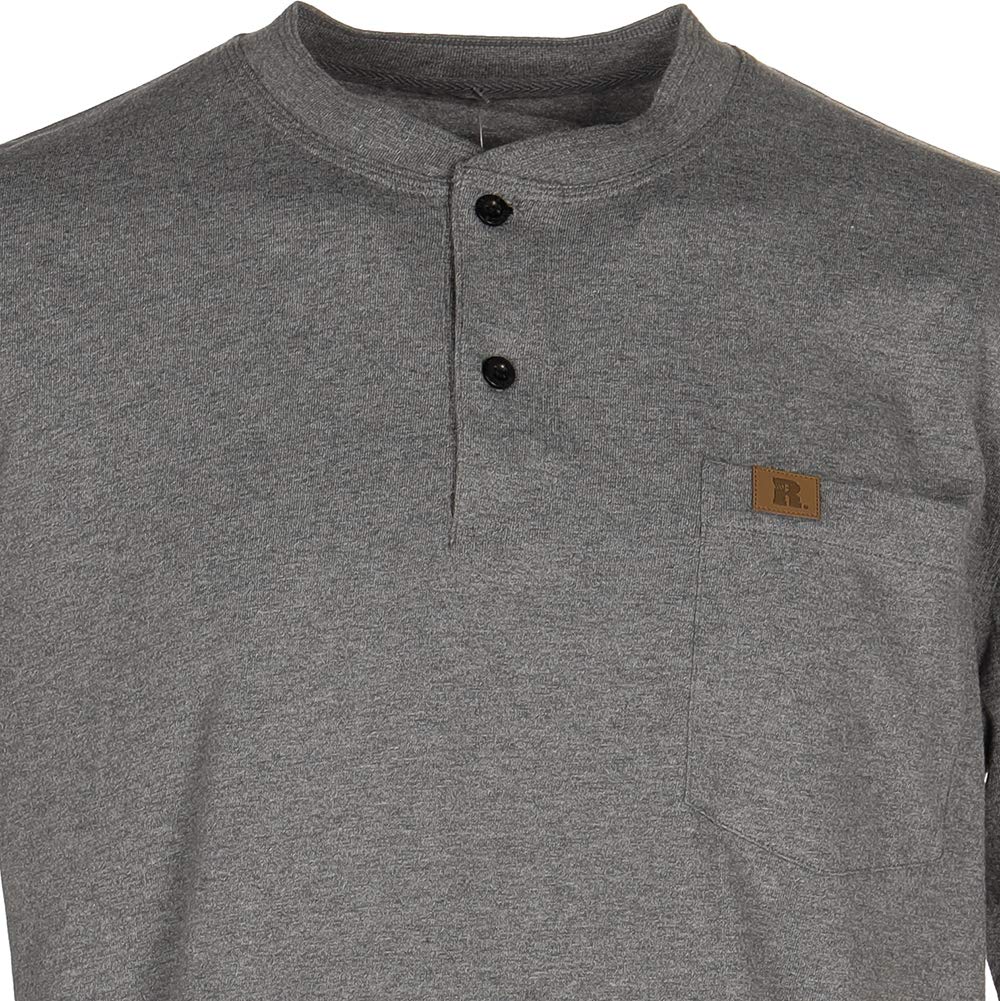 Wrangler Long Sleeve Henley, Charcoal Gray, X-Large Tall