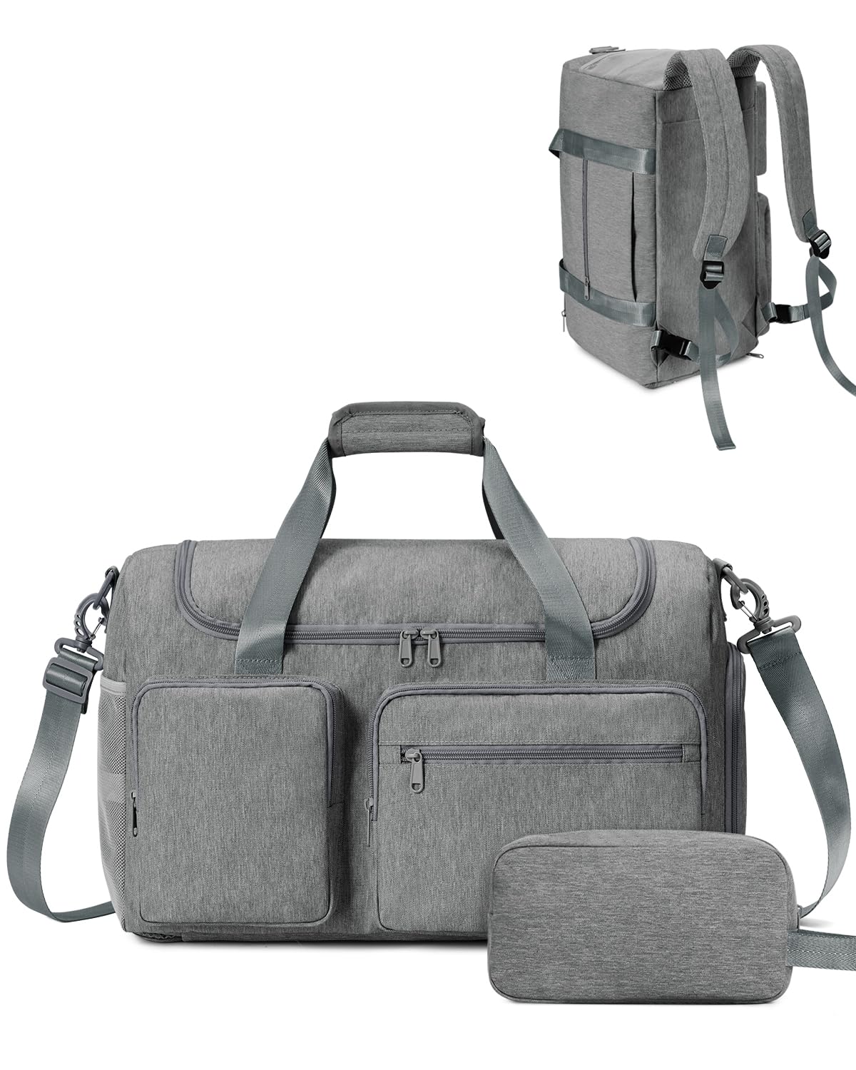 sportsnew Travel Duffel Bag 27L Gym Shoe Compartment Grey Medium Size