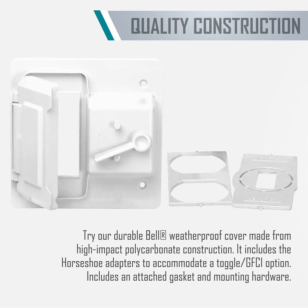 Hubbell Raco 2-Gang Weatherproof Cover Plastic Toggle GFCI White