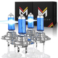 Halogen H7 55W 5000K White Headlight Bulbs Low & High Beam Pack of 4