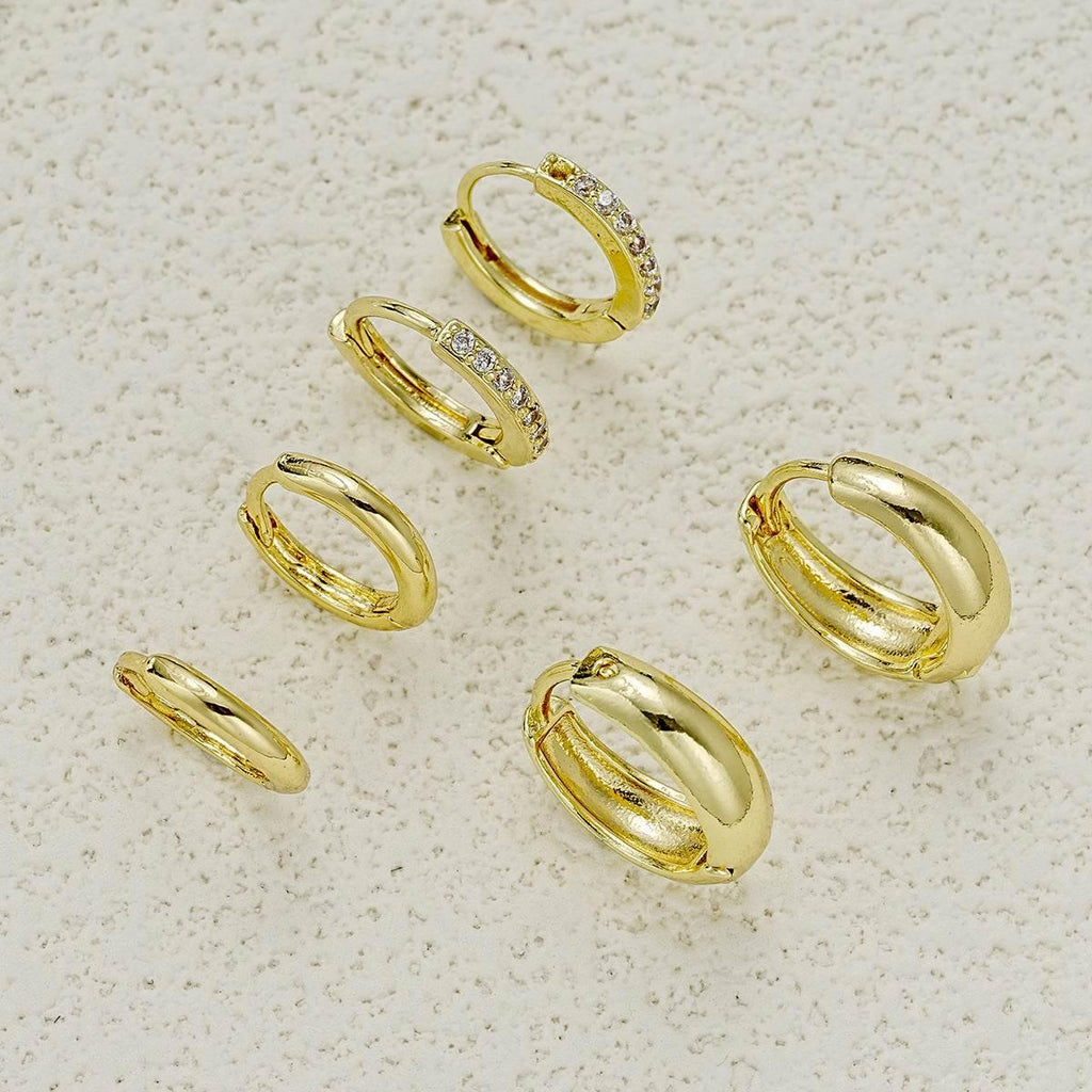 Stacking 3 Pieces Small Hoop Huggie Earrings Set for Women, Silver Stud Earrings for Multiple Piercing Hypoallergenic Trendy Jewelry, Dainty Jackets Cartilage Cubic Zircon Earrings for Women's Gifts