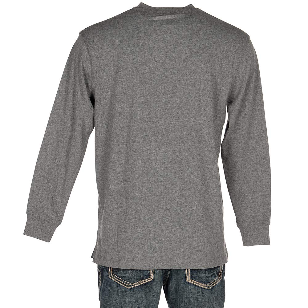 Wrangler Long Sleeve Henley, Charcoal Gray, X-Large Tall
