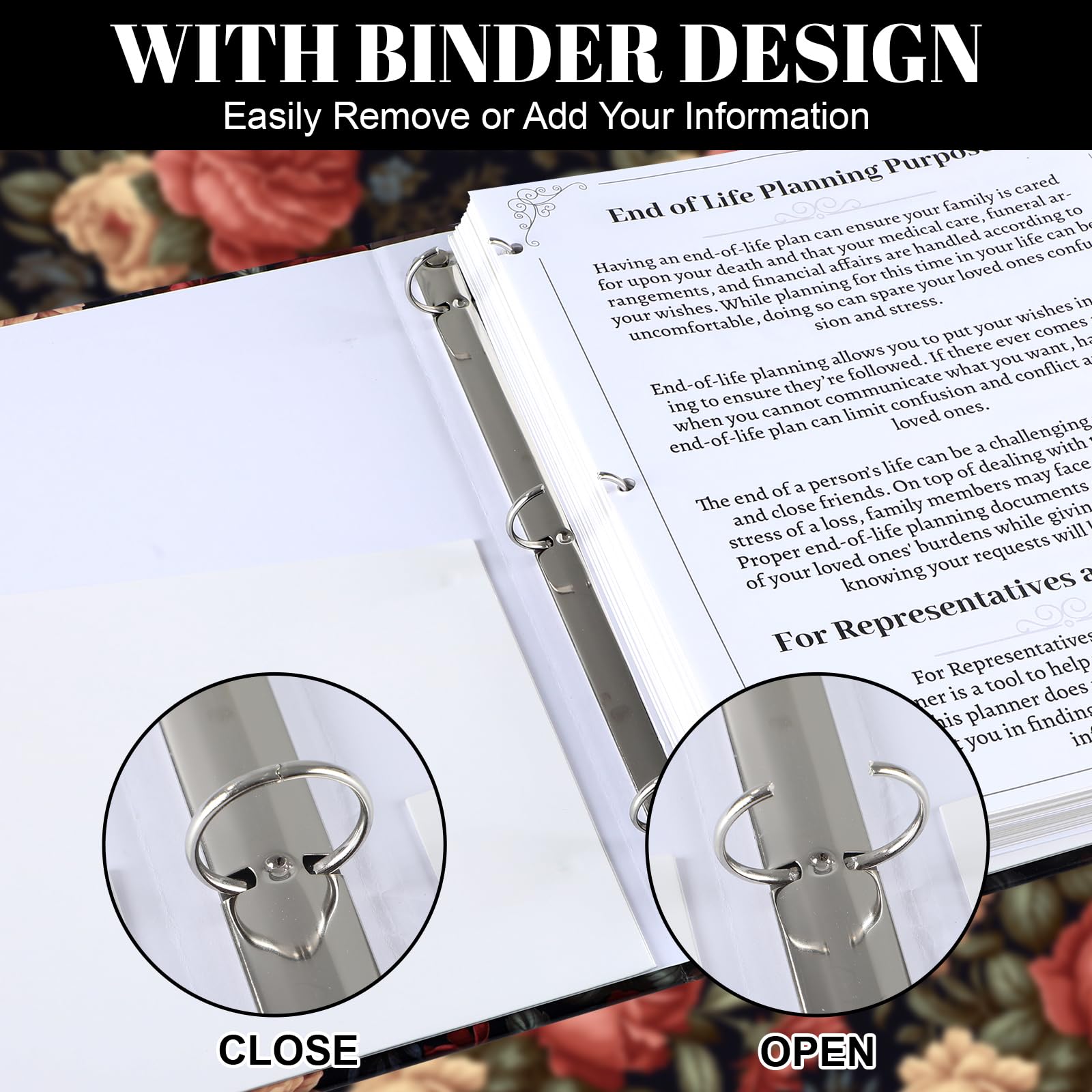 gisgfim I'm Dead Now What End of Life Planner Organizer Binder 8.5x11 Flower