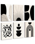 Drsoum Abstract Boho Geometric Framed Wall Art 12x16in Black Brown Beige