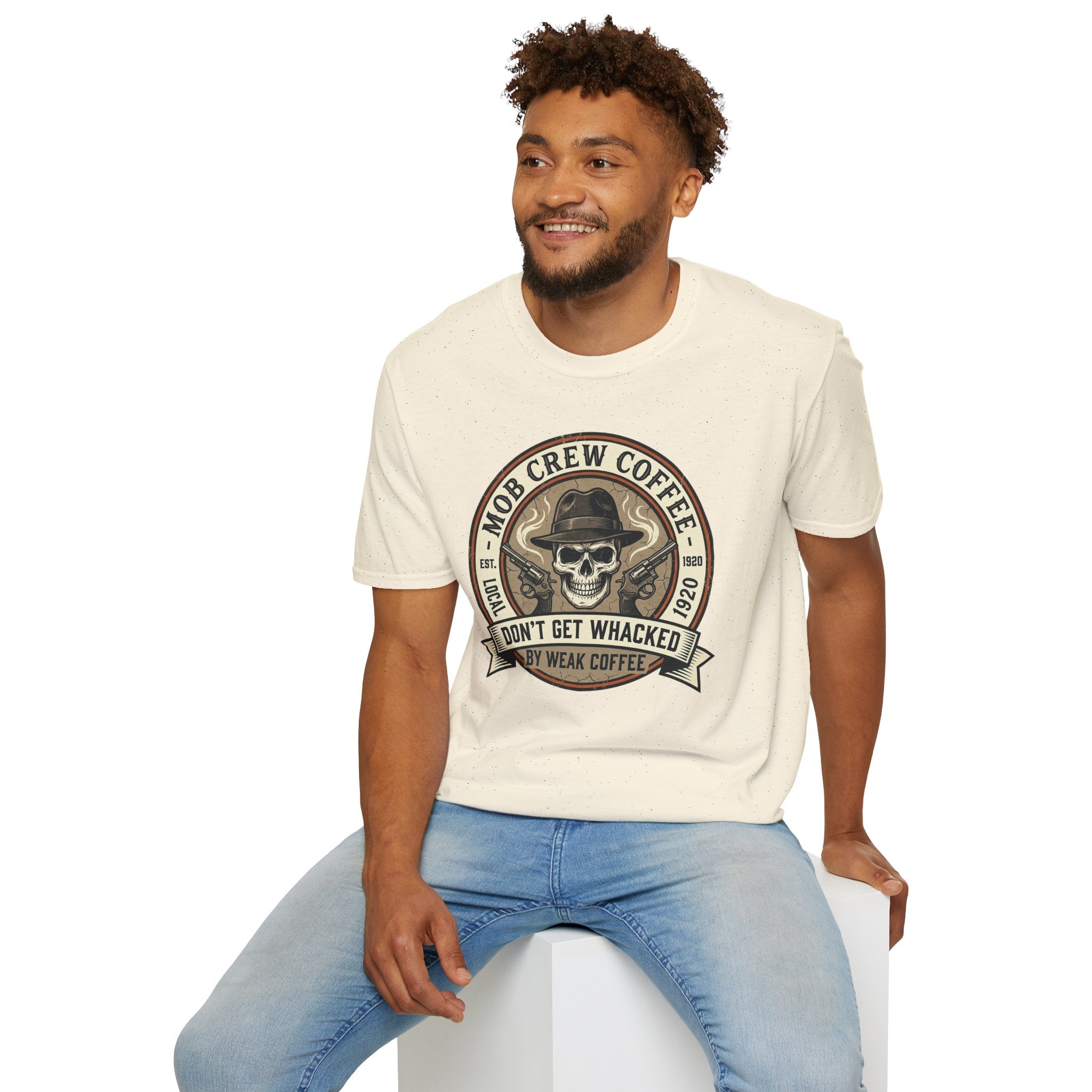 Mob Crew Don’t Get Whacked by Weak Coffee T-Shirt - Vintage Skull Roast Tee