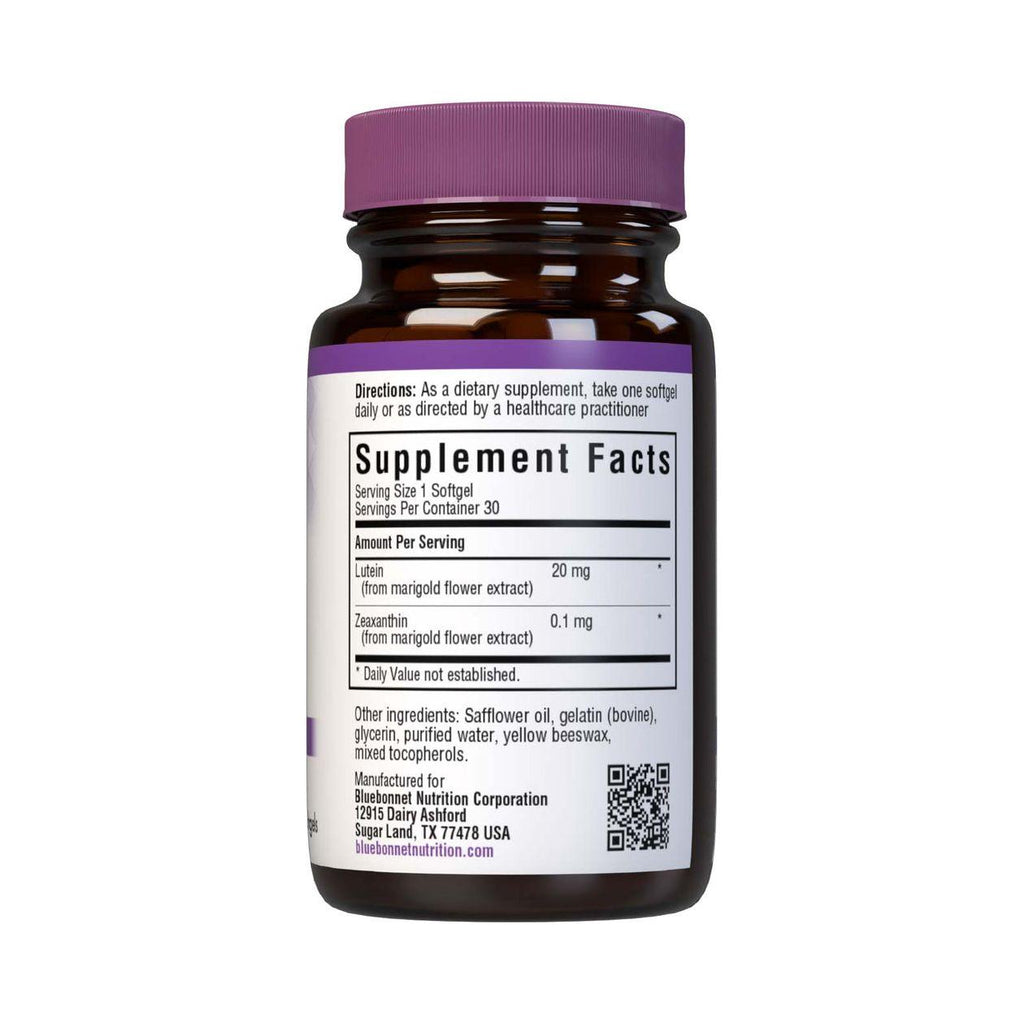 BlueBonnet Lutein Softgels, 20 mg, 30 Count