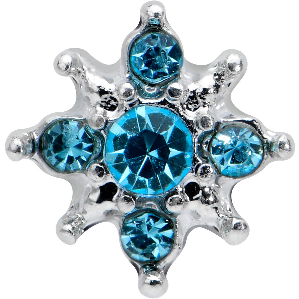 16G 5/16 Blue Gem Stylish Snowflake Labret Monroe Tragus