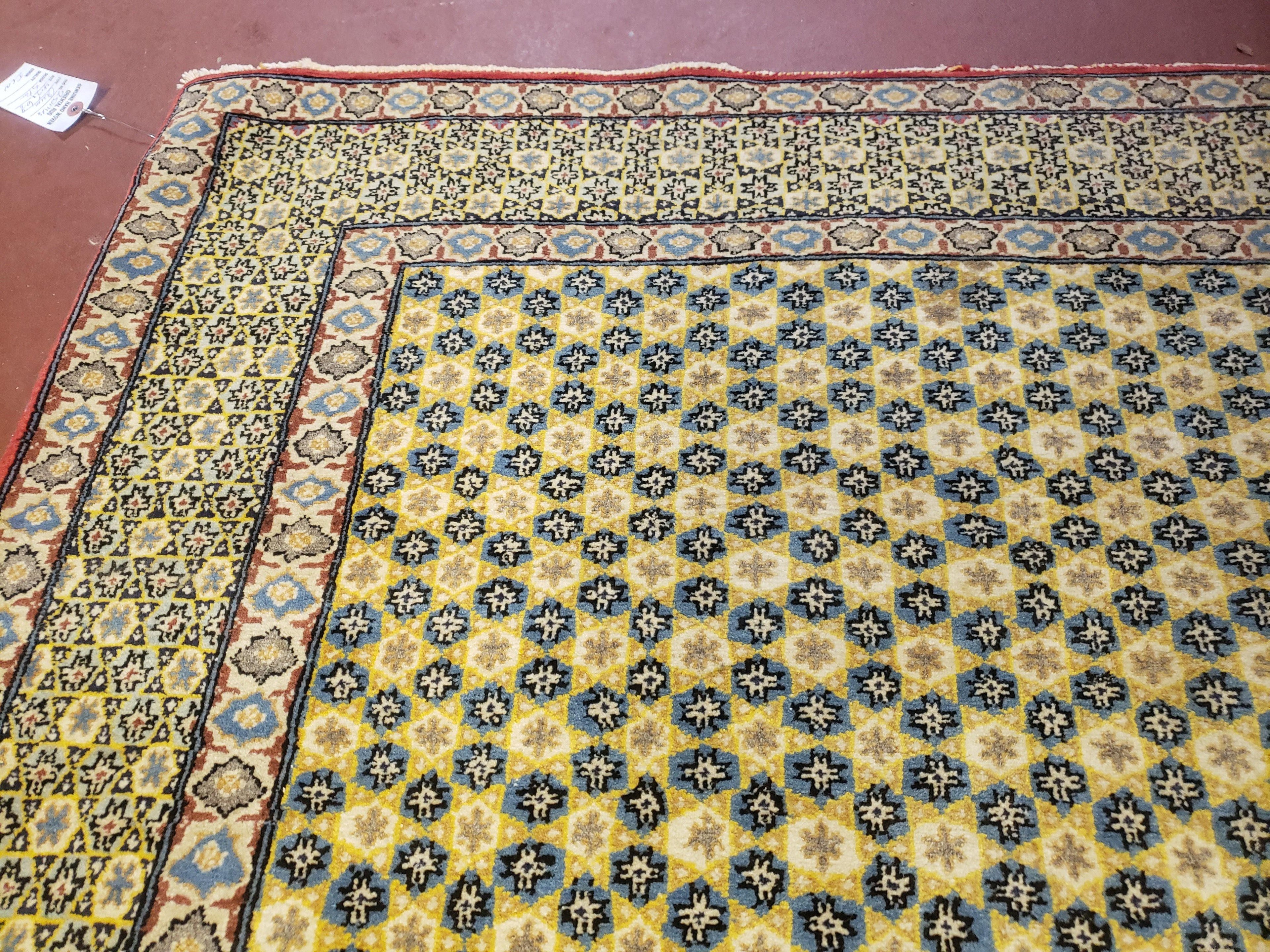 5x7 Authentic Handmade Rug Star Of David Wool Rug Green Rug Gold Rug 4x6 Rug