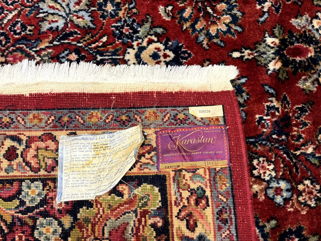 10x18 Karastan Sarouk Rug #785, Wool Large Palace Sized Vintage Karastan Carpet