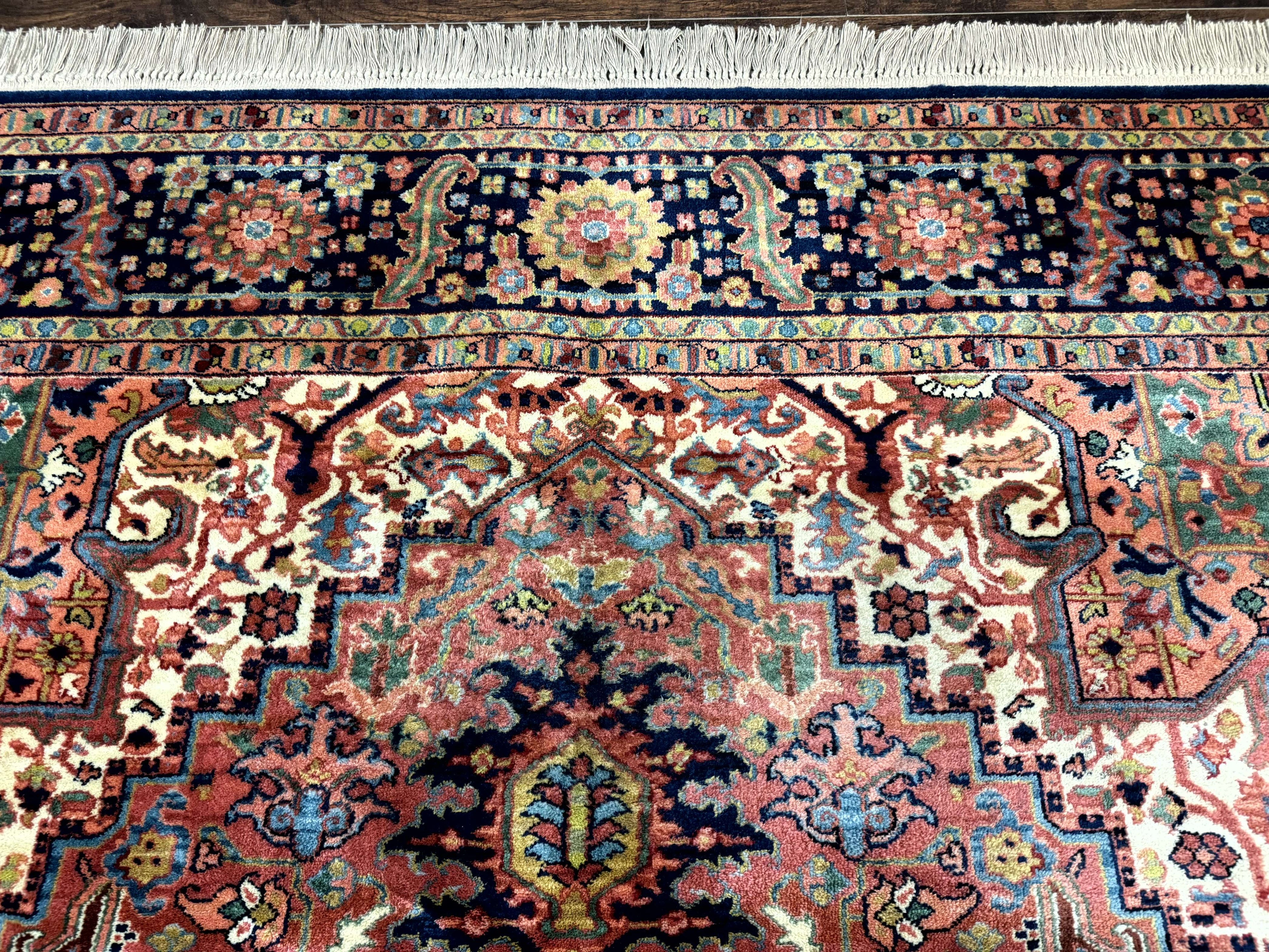 8.8 x 12 Karastan Heriz Rug #726, Vintage Wool Discontinued Carpet, Original 700 Series