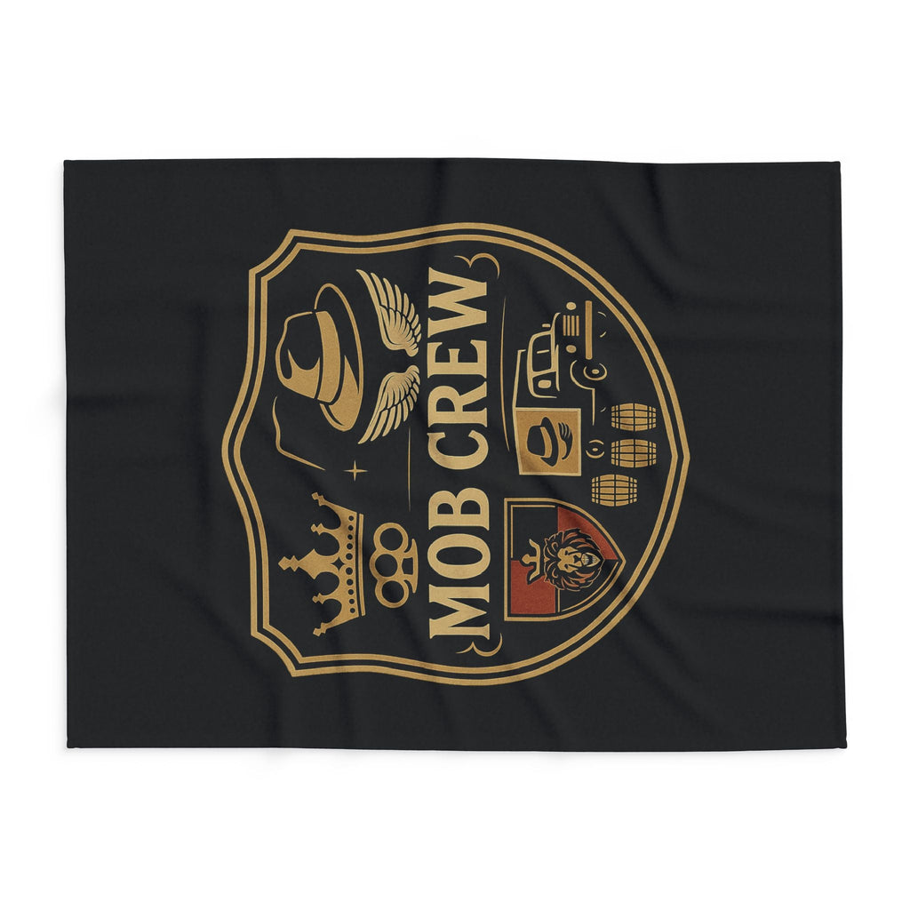 Mob Crew Arctic Fleece Blanket — Retro Mafia Shield Design