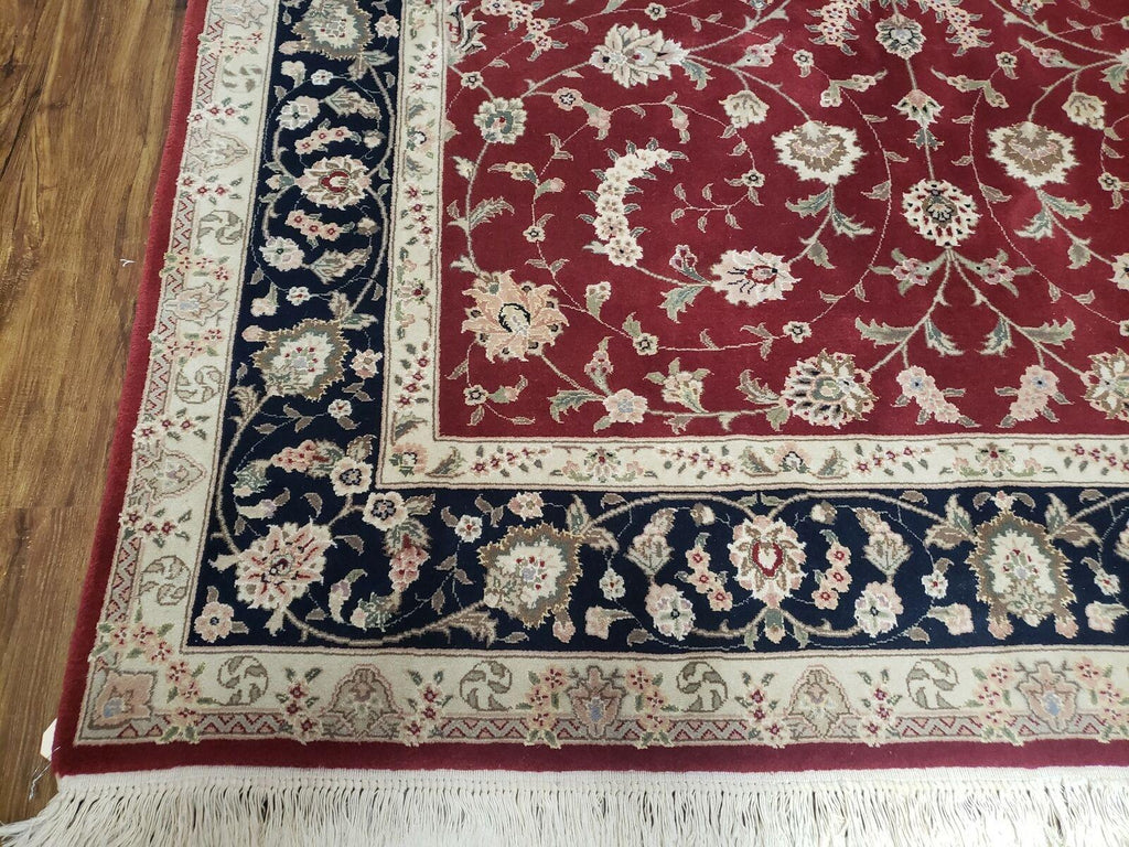6' X 9' Vintage Fine Oriental Floral Handmade Wool Rug Vegetable Dyes Red Nice