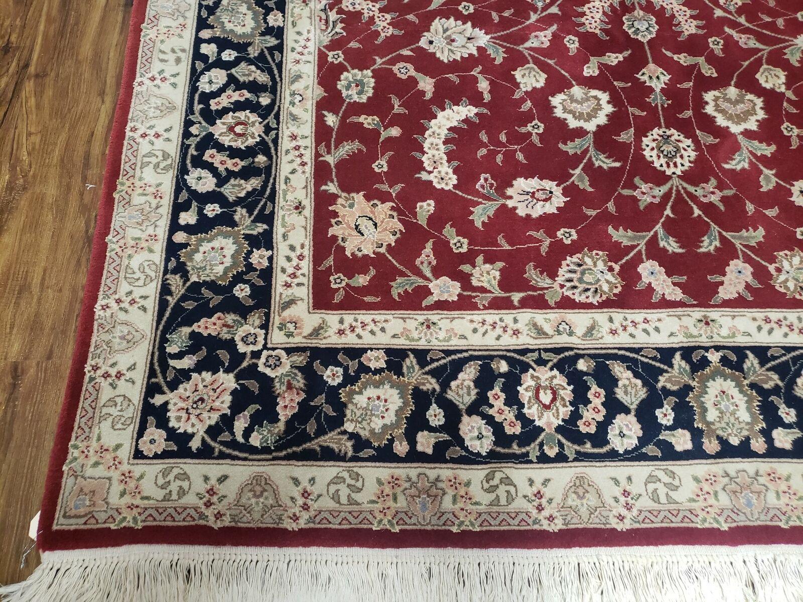 6' X 9' Vintage Fine Oriental Floral Handmade Wool Rug Vegetable Dyes Red Nice