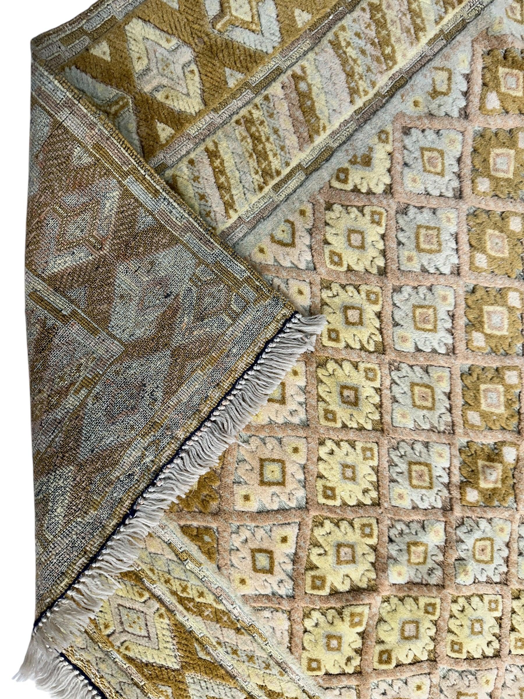 Hand-Knotted Afghani Nakhunak Wool Rug - 4' x 4'11"
