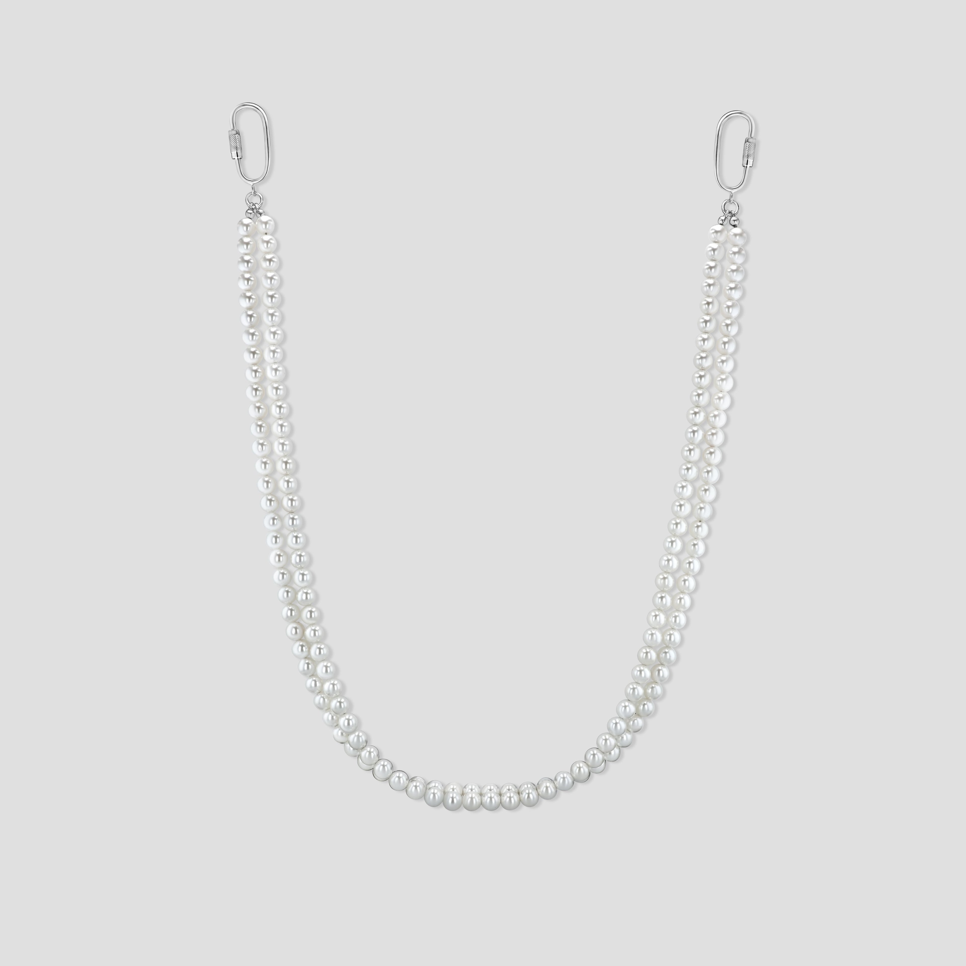 Double Pearl Wallet Chain