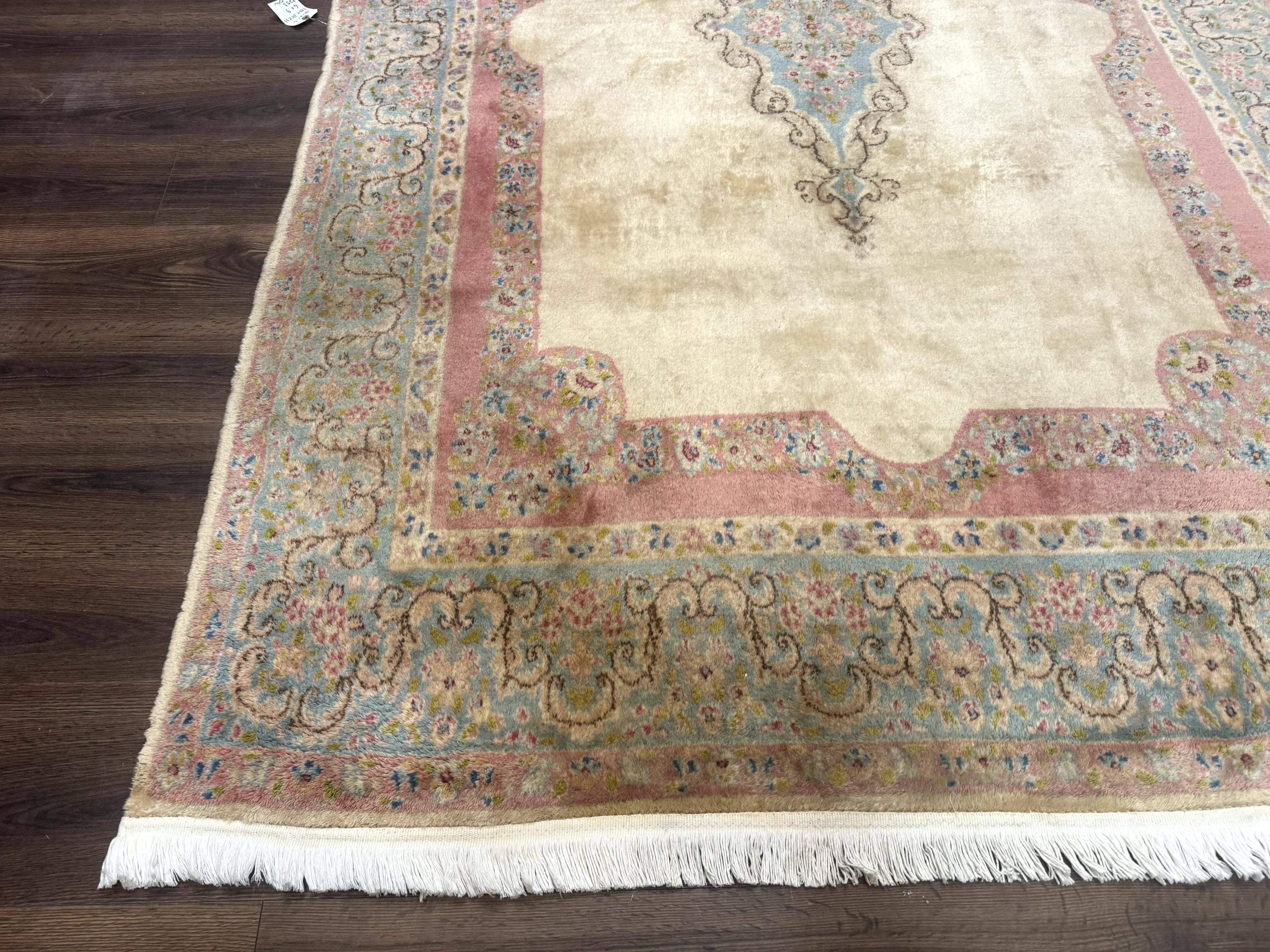 Persian Kerman Rug 6x9, Pastel Colors, Semi Open Field