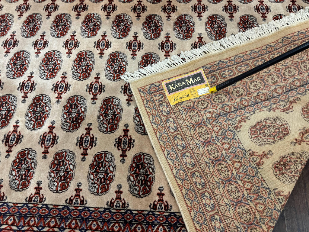 Karastan Rug 8.2 x 11.6 Beige Bokhara, Wool Pile, Vintage Discontinued Karastan Area Rug, Belgium Power Loomed Rug