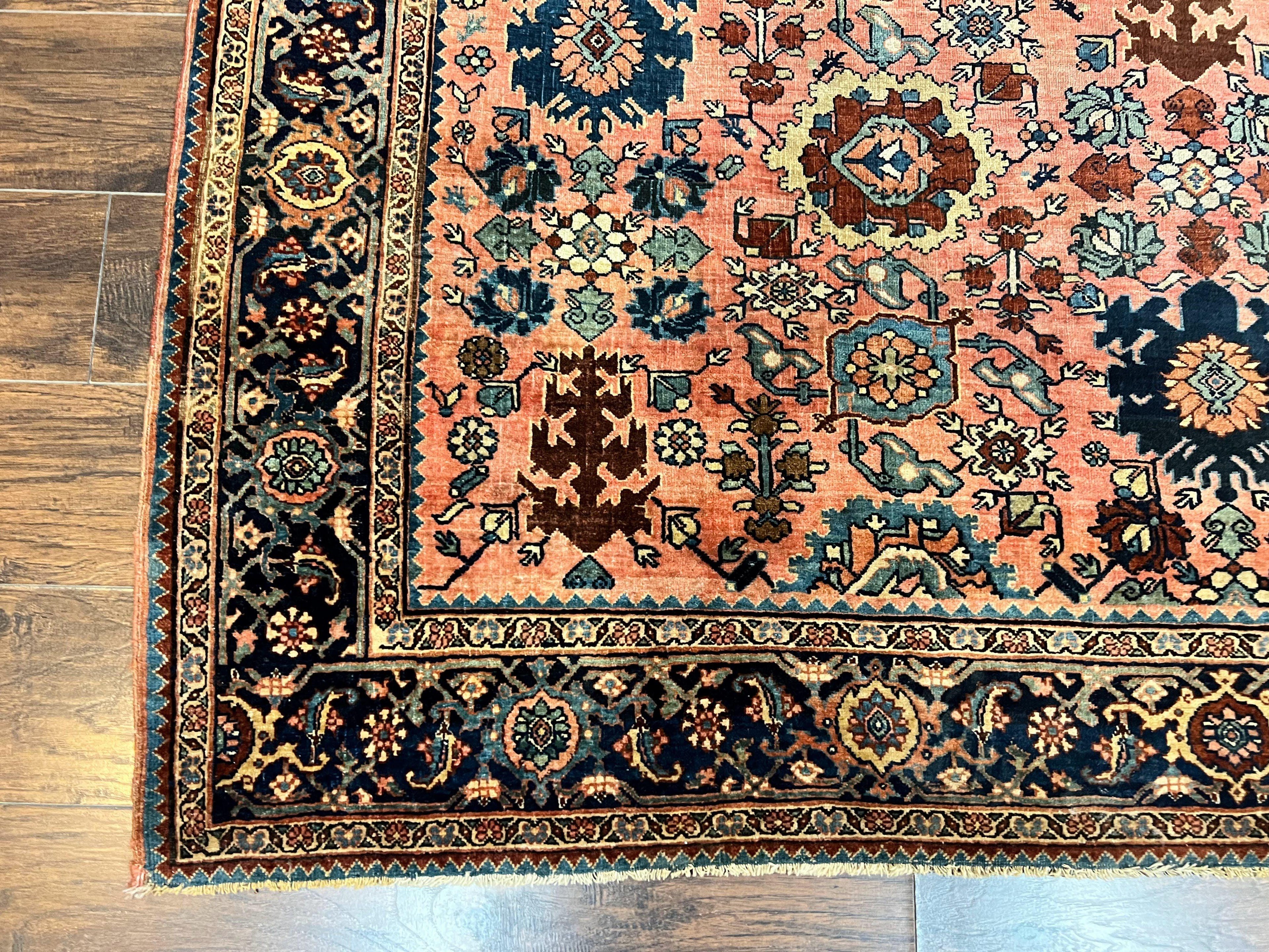 Rare Persian Sarouk Farahan Rug 9x15 – Antique Wool Carpet, Signed By Master Weaver