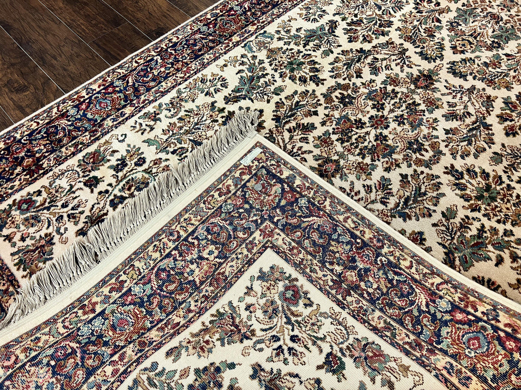 Karastan Rug 5.9 x 9 Ivory Sarouk #760, Vintage Wool Original Collection 700 Series, Discontinued