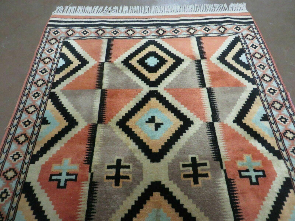 4' X 6' Vintage Handmade Turkish Melas Oushak Wool Rug Carpet Mehrab Red Nice
