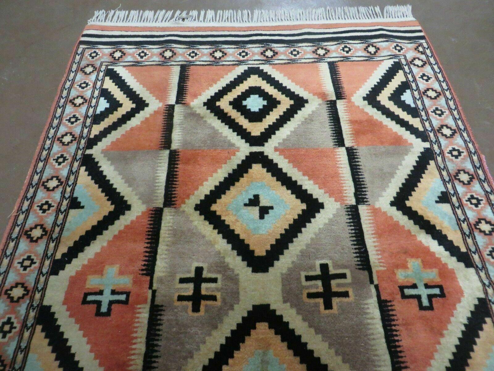 4' X 6' Vintage Handmade Turkish Melas Oushak Wool Rug Carpet Mehrab Red Nice