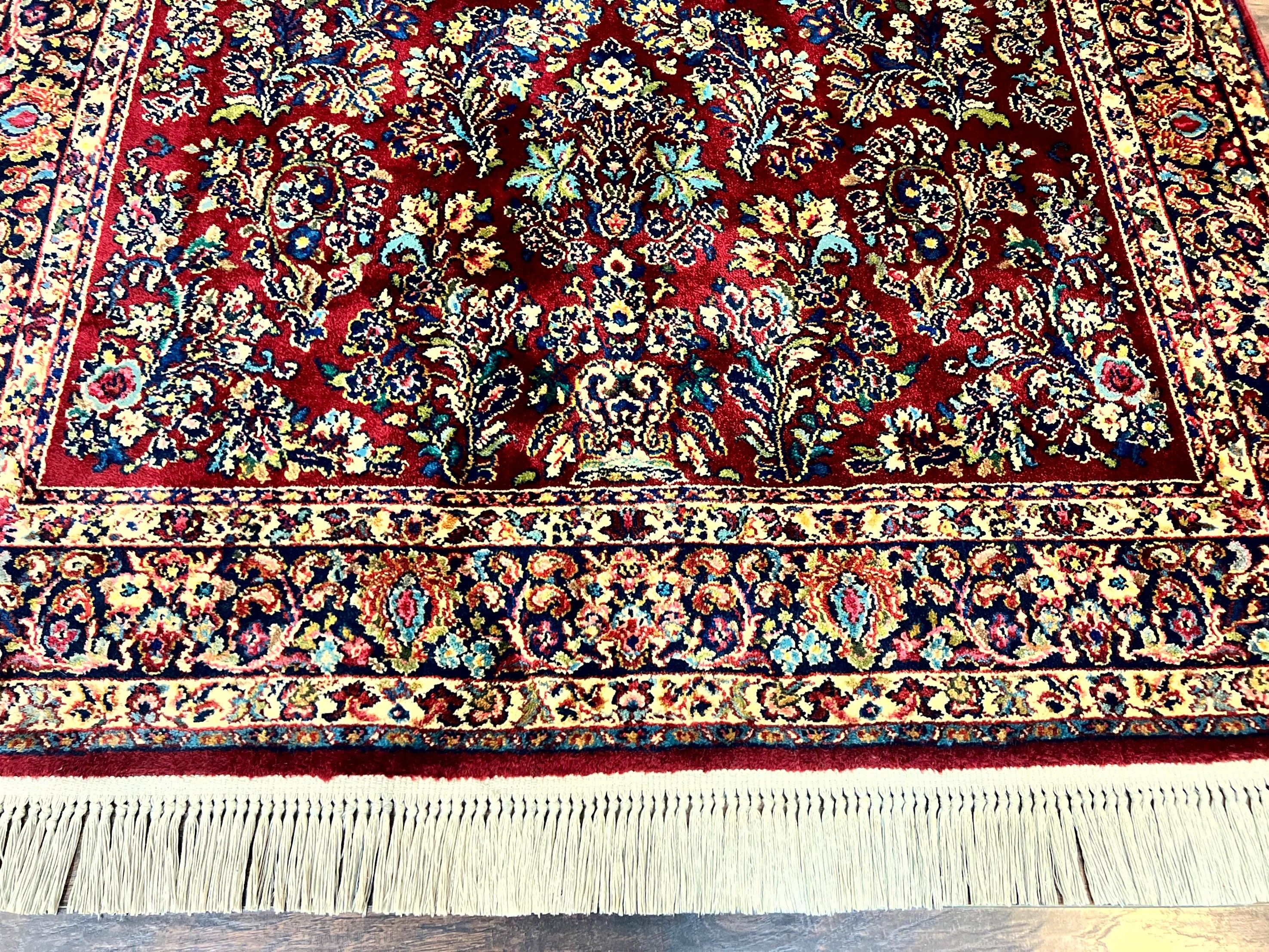 Karastan Rug 5.9 x 9 Red Sarouk Rug #785, Karastan Wool Rug, Karastan Carpet, Original 700 Series Vintage Karastan Oriental Rug Discontinued