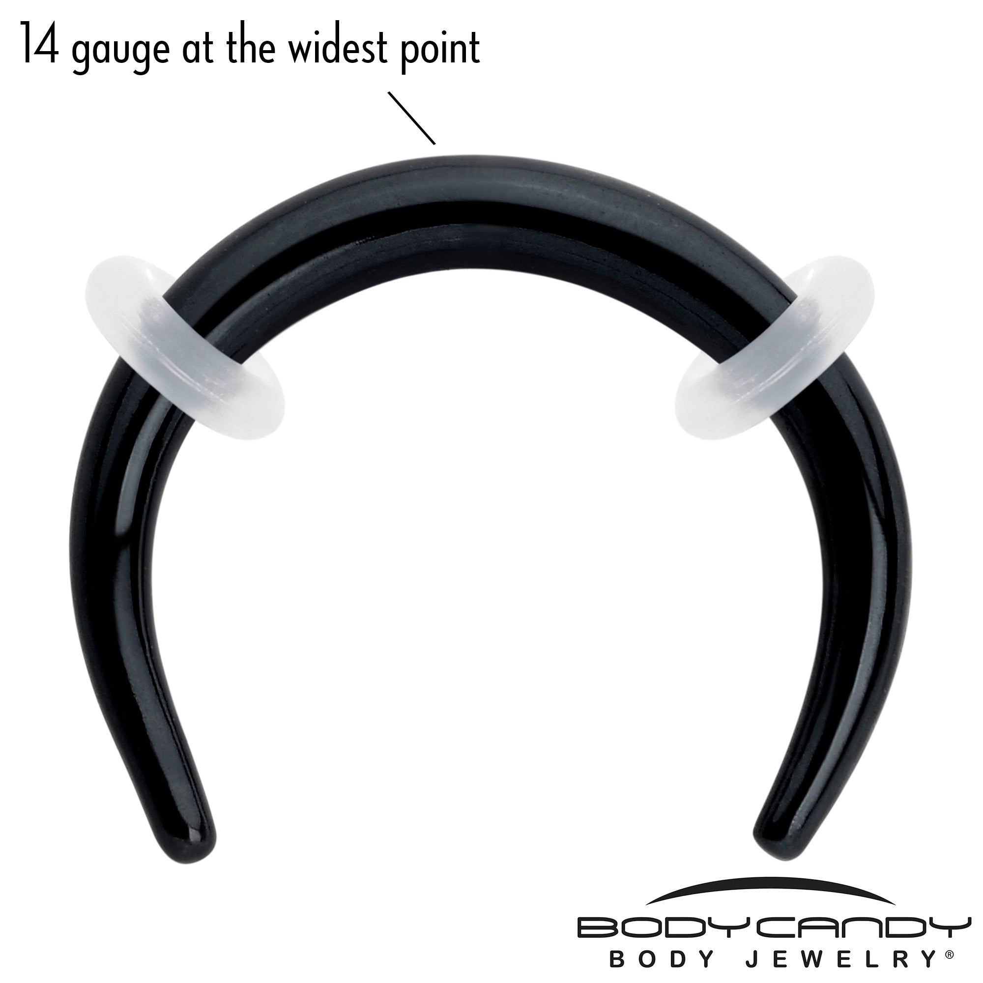 14G 5/16 Black Pincher Crescent Taper