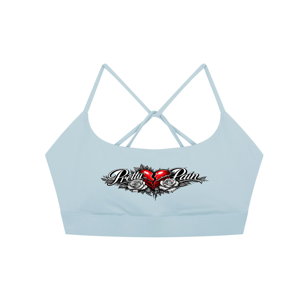 PRETTY PAIN Strappy Criss Cross Yoga Sports Bra