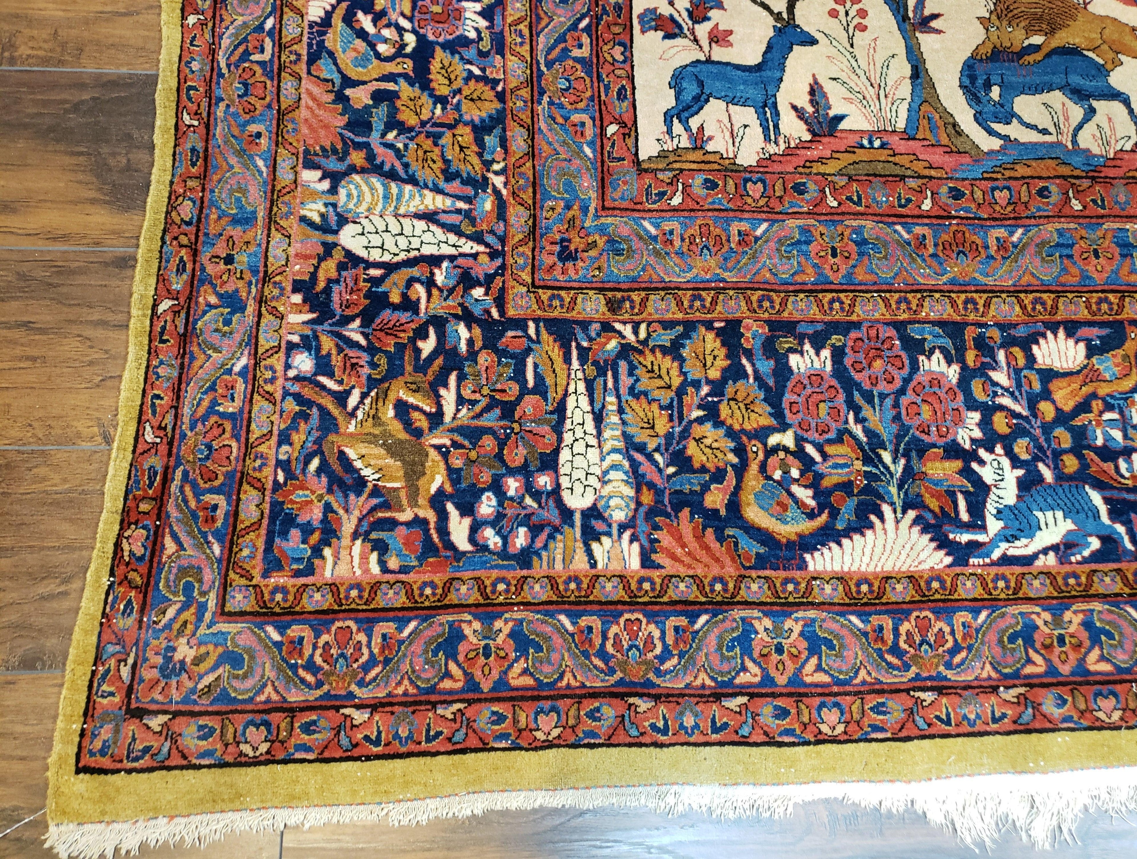 Antique Persian Kashan Tree of Life Rug 10x13