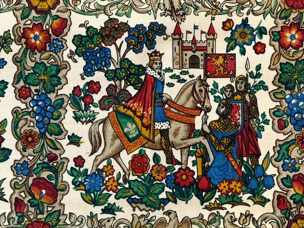 Vintage European Tapestry 4x4, Medievel Design
