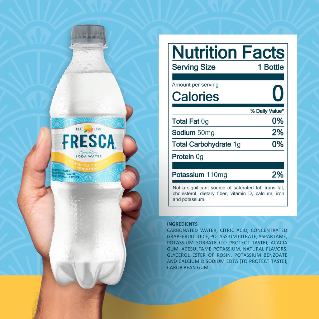 BestBy12/25 Fresca Citrus Soda Soft Drink 16.9oz Bottles 6 Pack