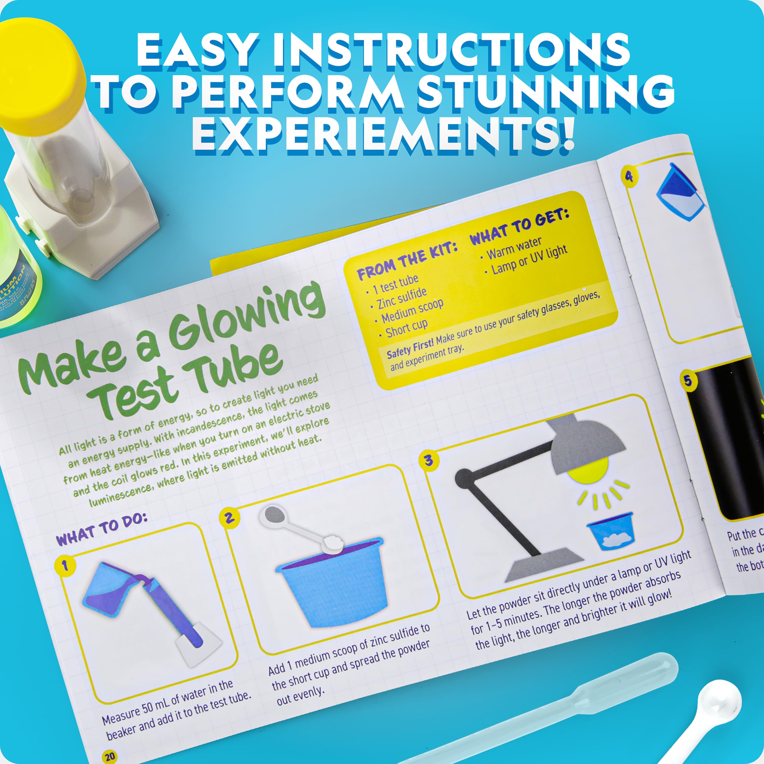 National Geographic Stunning Chemistry Set Mega Science Kit 45 Experiments Blue