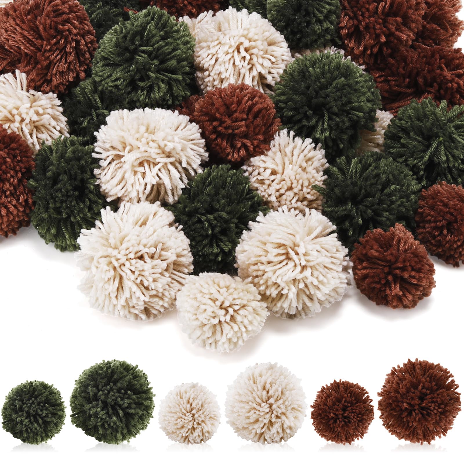 Hahafelt 60 Pcs Yarn Pom Poms 2.5'' Bright Colorful Bulk Crafts