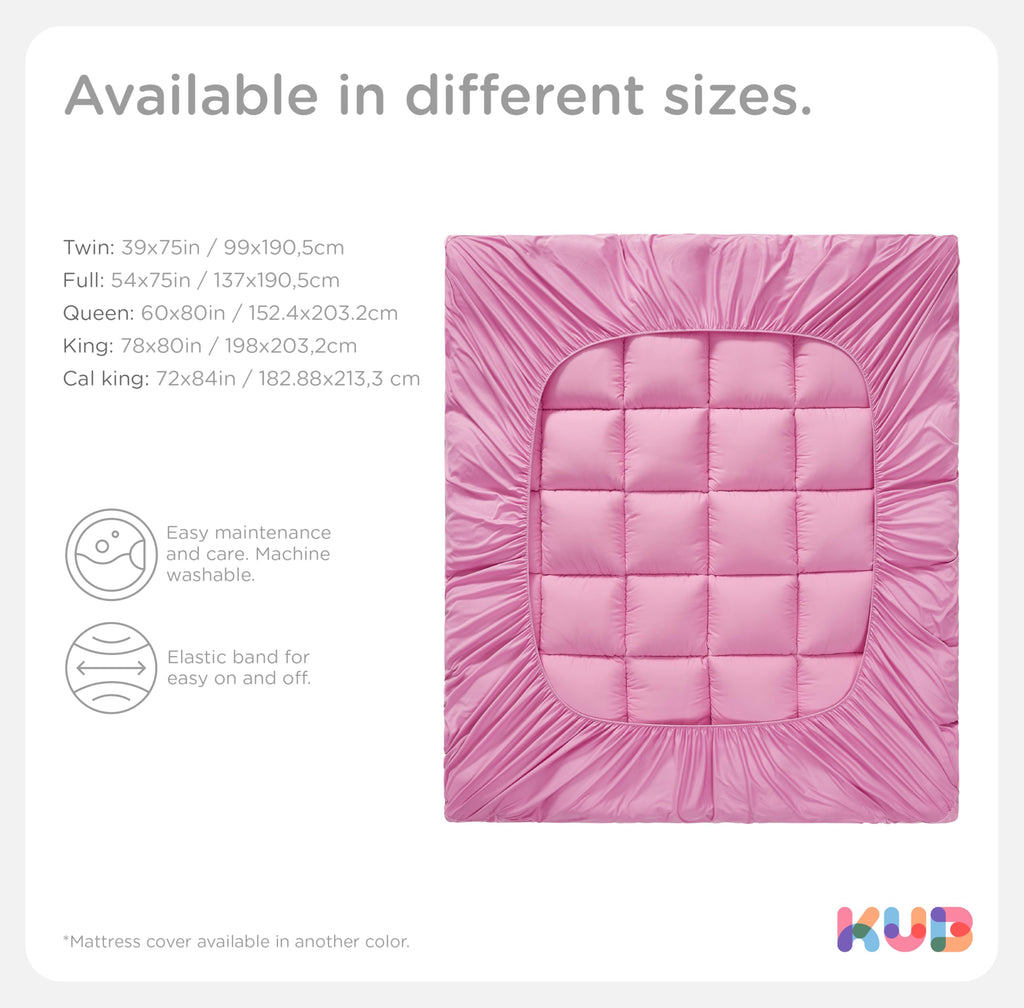 KUB Cotton Mattress Topper Cooling Pillow Top White Queen 80x60in