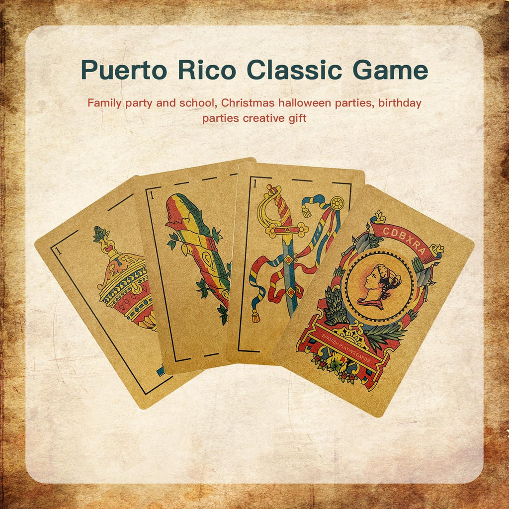 CDBXRA Kraft Paper Spanish Briscas Playing Cards Deck Puerto Rico