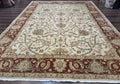 Pakistani Rug 9x12, Floral Allover Peshawar Carpet, Chobi, Beige and Rust Red, Traditional